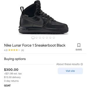 Nike Lunar Air Force 1 Sneakerboot black